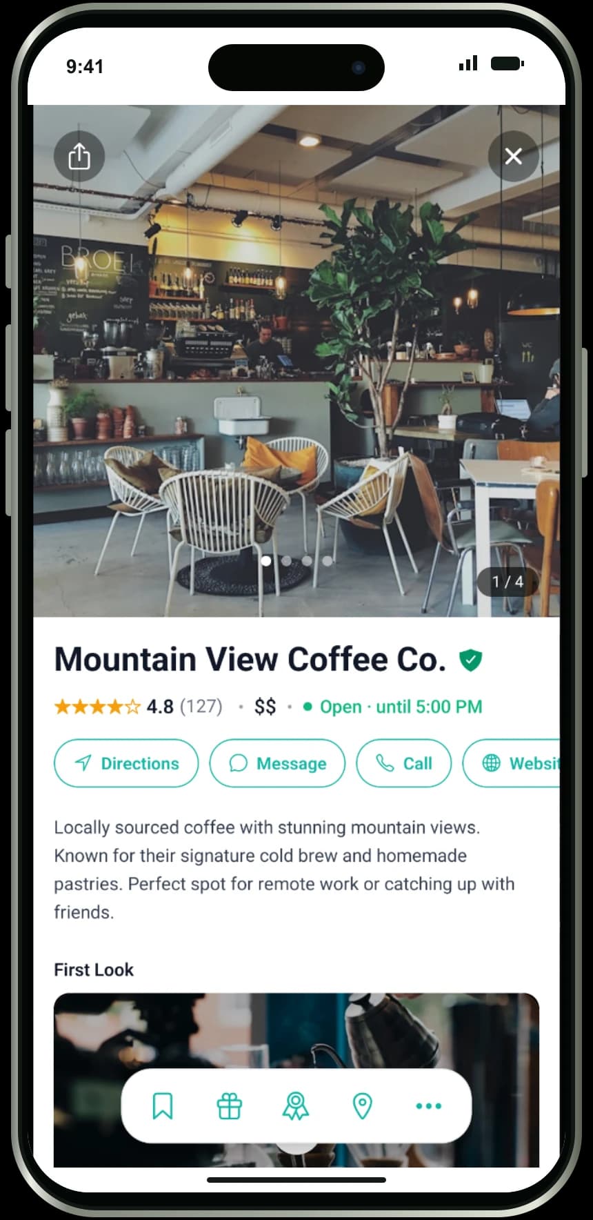 Local-Link place app screenshot in an iPhone